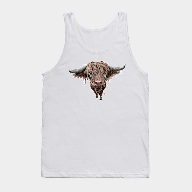 Sketchy Scottish bull Tank Top by Khasis